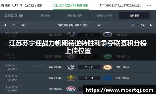江苏苏宁迎战力帆期待逆转胜利争夺联赛积分榜上佳位置